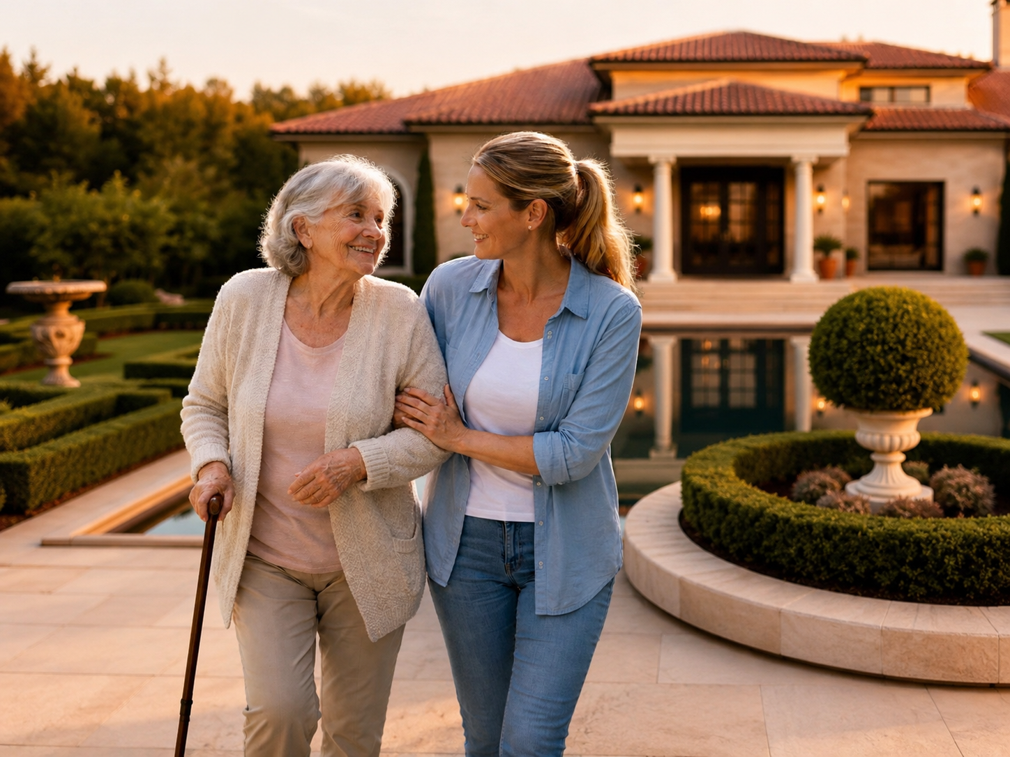 Liebevolle Betreuung vor einer Premium-Villa in Serbien